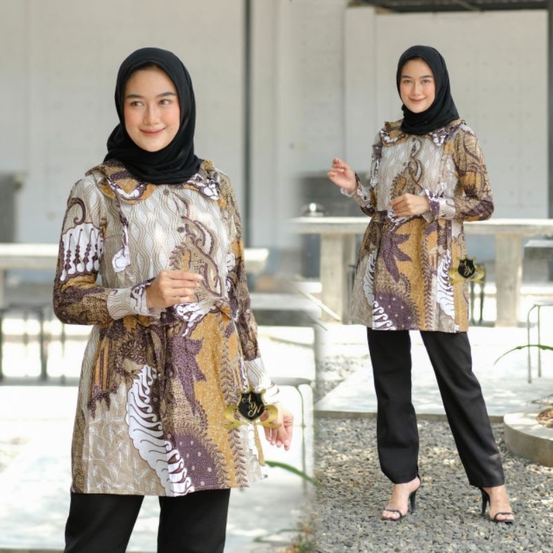 BLOUSE REMPEL MODEL TERBARU | ATASAN WANITA BAJU BATIK BLOUSE
