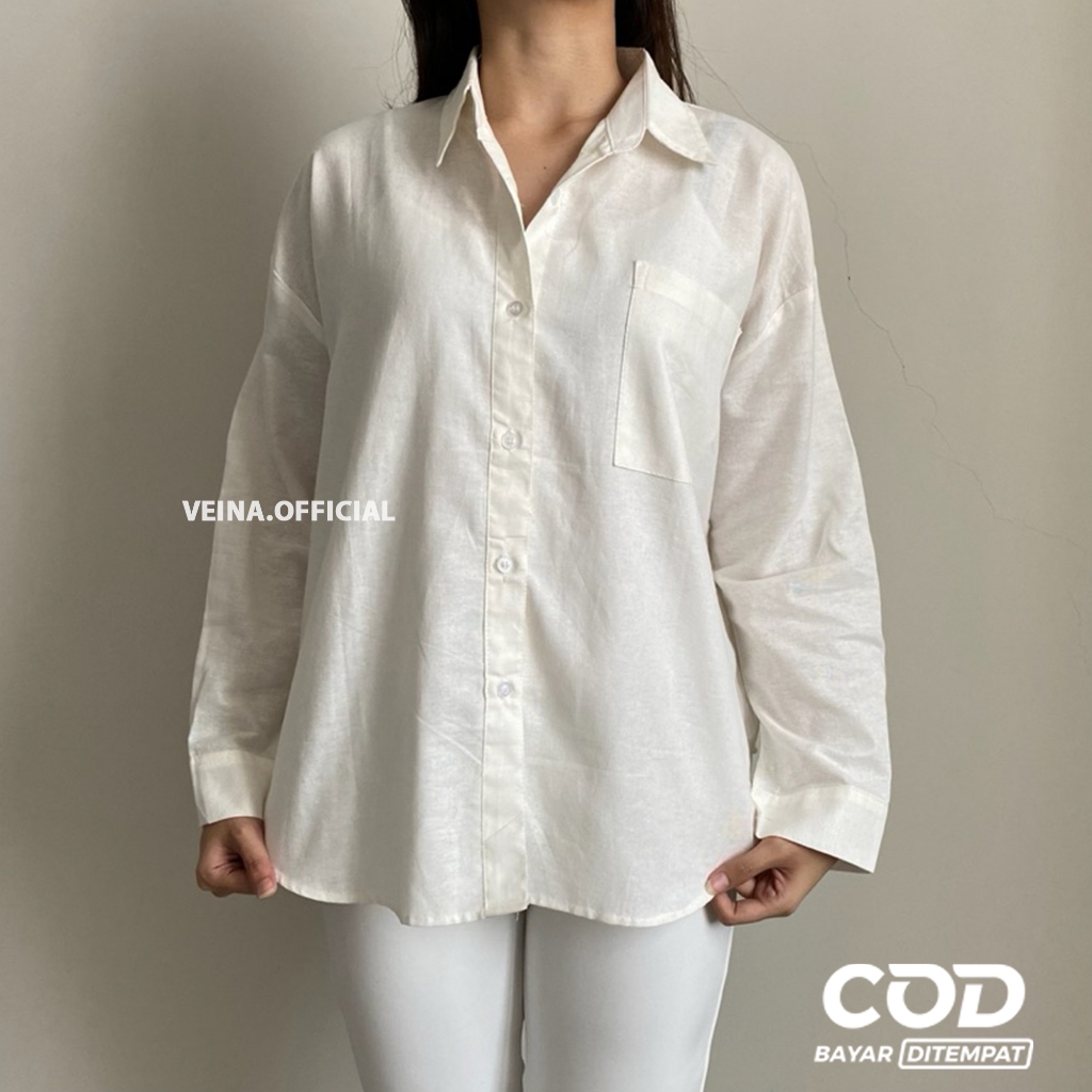 Kemeja Nelka Shirt Oversize - Kemeja Linen Oversize - Kemeja Nelka Linen Premium Tebal