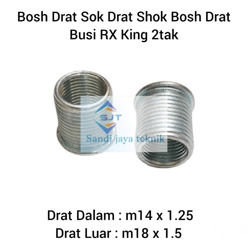 5pcs bos busi sok drat busi motor 2tak dan mobil drat luar m18x1.5 drat dalam m14x1.25 Bosh Busi RK 