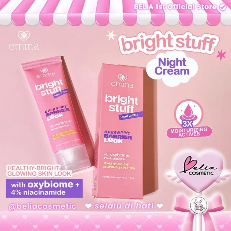Emina bright stuff night cream 20 gram / cream malam