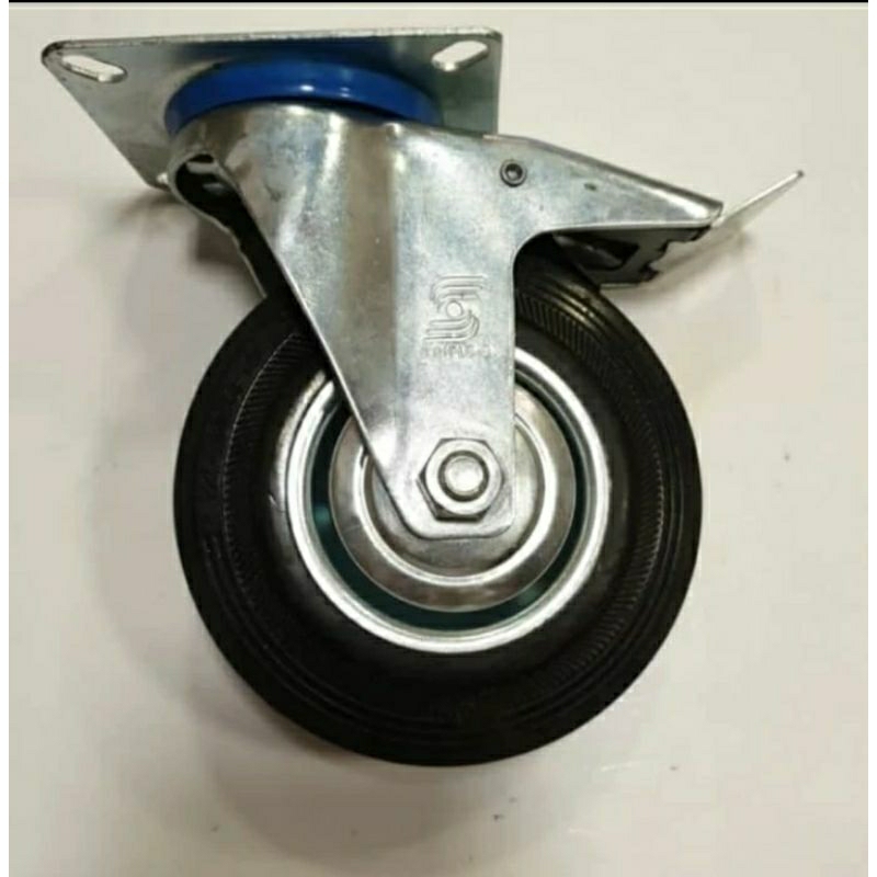 roda karet 4 inch rem roda 4 inch