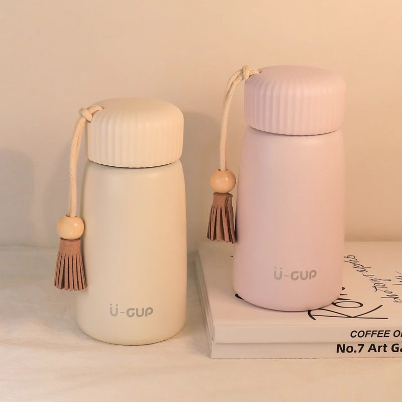U CUP 250ML TUMBLER TERMOS MINI PORTABLE 304 STAINLESS STEEL DENGAN TALI PEGANGAN -  VACUM CUP INSUL