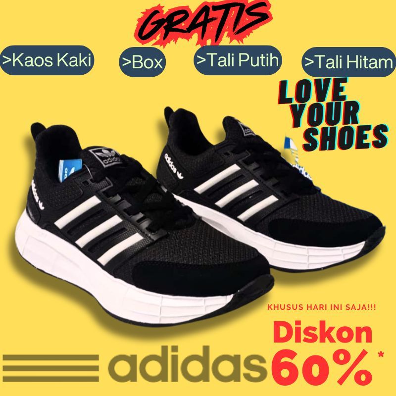 Promo Sepatu Pria Wanita ADIDAS01 Sepatu Sekolah Hitam Polos