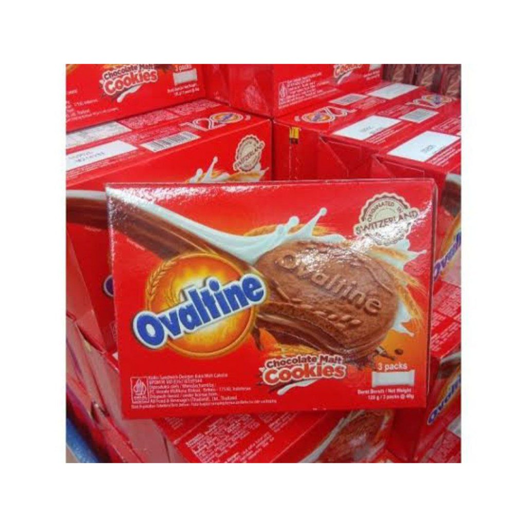 

OVALTINE COOKIES 1 KOTAK ISI 3BKS COKLAT CEMILAN ENAK