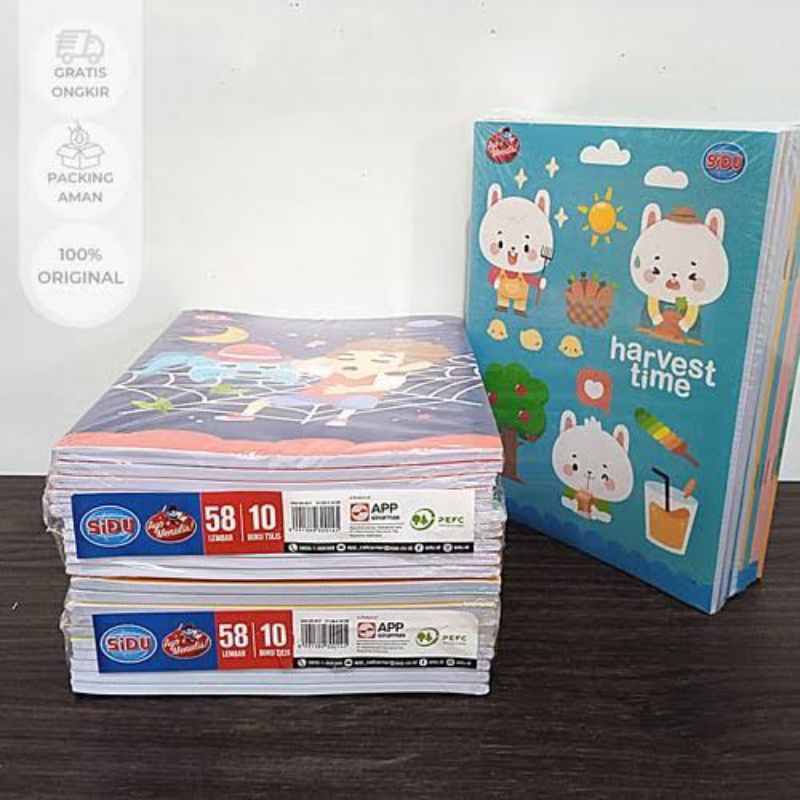 

Buku tulis anak sekolah SIDU 58 Lembar 1 paket isi 3 pack
