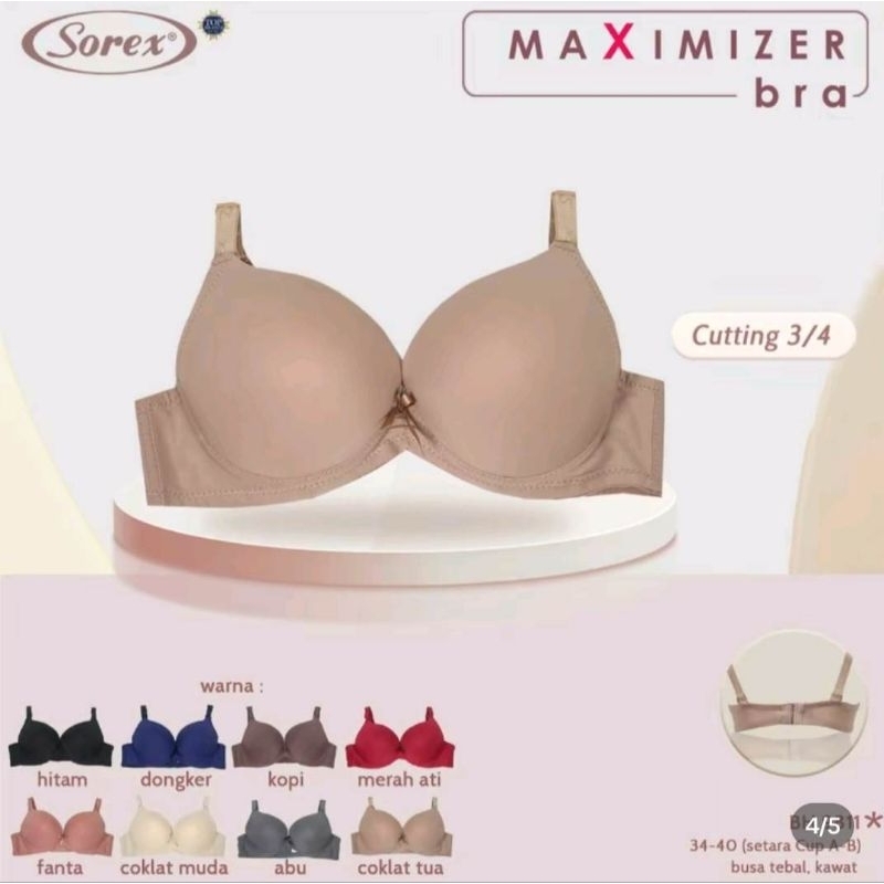 SOREX BRA - BH 9811 size 34/75 Busa tebal 3/4 cup A-B / kawat - push up
