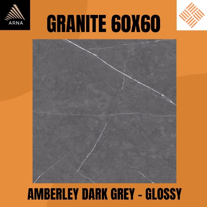 GRANITE LANTAI 60X60 AMBERLEY DARK GREY KW1 | GLOSSY | ARNA