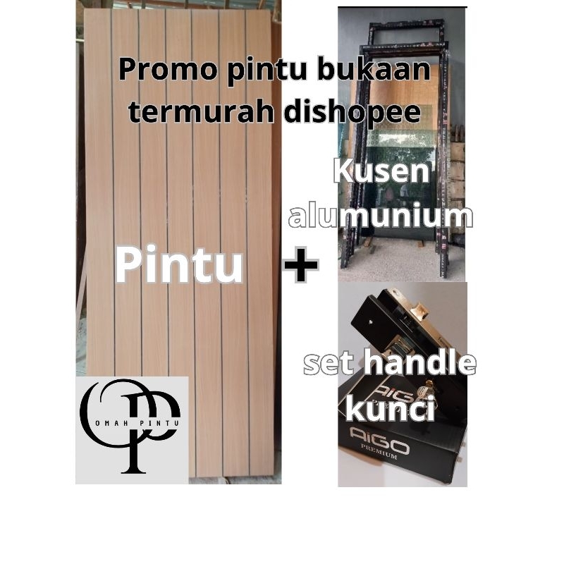 PINTU MINIMALIS SET KUSEN DAN HANDLE KUNCI SET