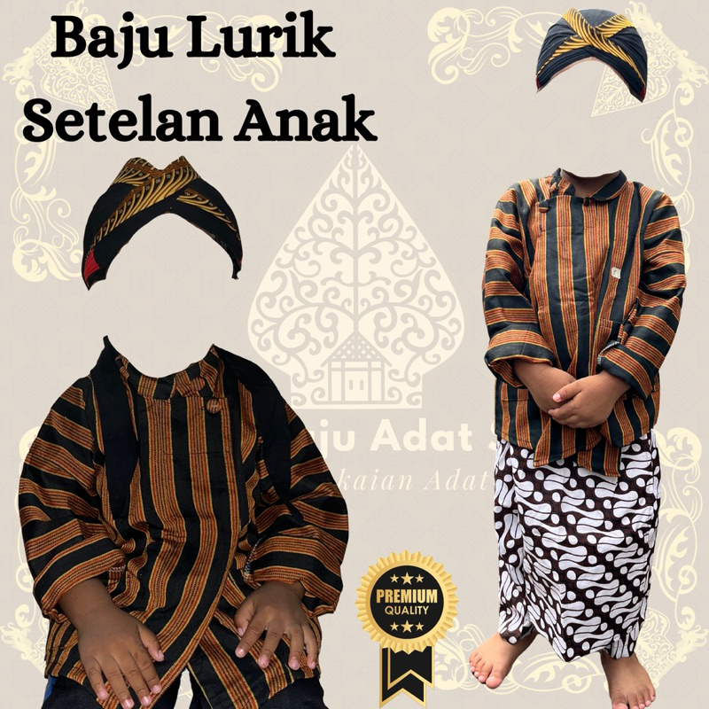 Ready siap kirim Setelan Anak Laki Laki Baju Lurik Adat Jawa Baju Adat Jawa Lurik Baju Setelan Anak 