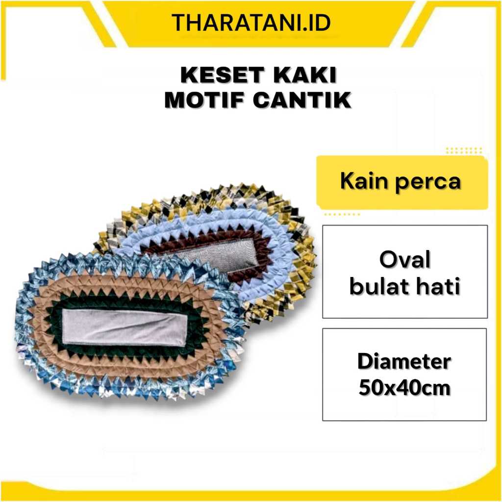 Keset Kamar Mandi Kain Perca Unik Oval Bulat Love Menyerap Air