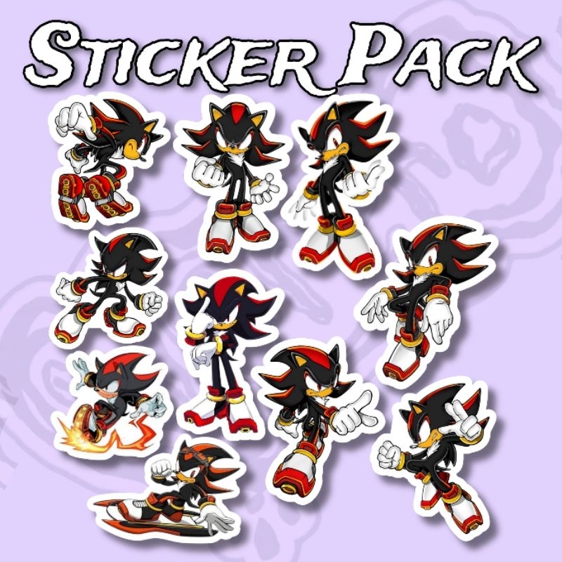 

Sticker Shadow The Hedgehod Pack isi 10 pcs vinyl waterproof