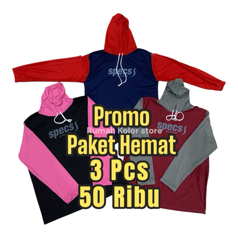 [Promo 3 Pcs ]Kaos Sawah Lengan panjang Kupluk Topi Pria Wanita/Kaos Sawahan Lengan Panjang Kombinas