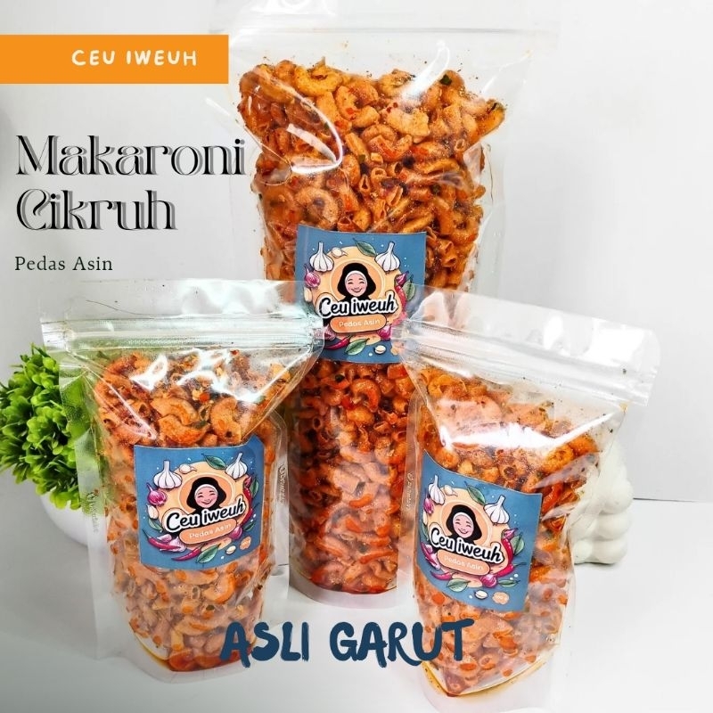 

Makaroni Cikruh Ceu Iweuh Pedas Asin Daun Jeruk Asli Garut 150 dan 500 gram