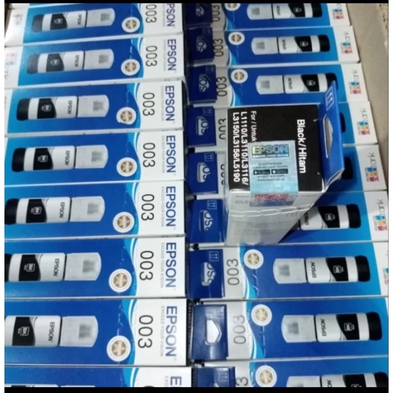 PAKETAN  1BOK ( 60PCS ) TINTA EPSON 003 black (c,m,y ) ORIGINAL