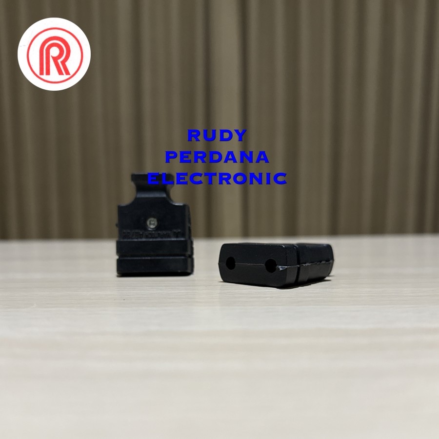 STEKER COLOKAN LISTRIK KONTRA FEMALE GEPENG BLACK HITAM PLASTIK MARUTECH AE736