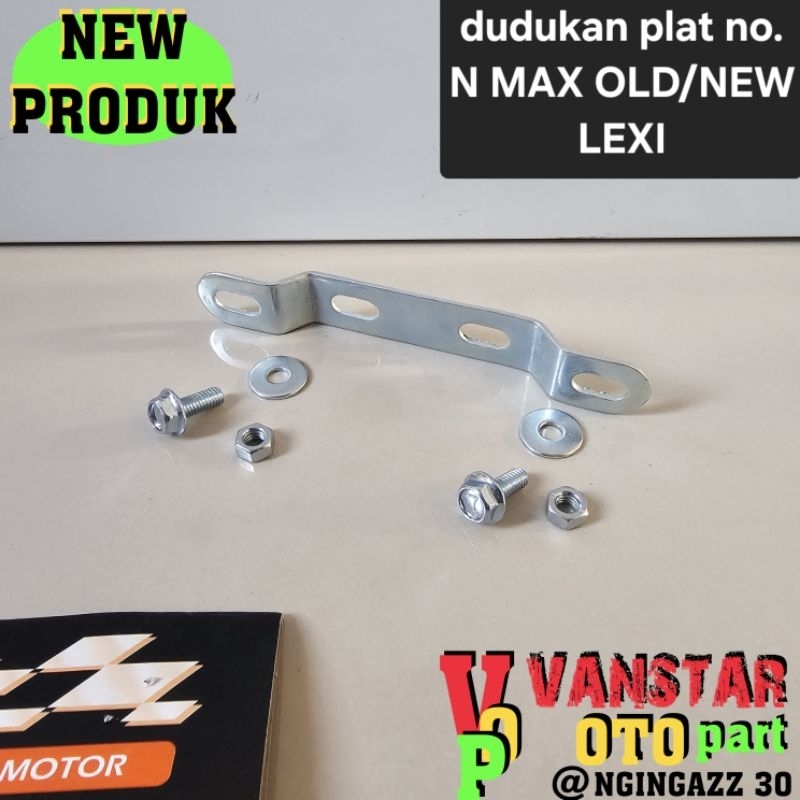 Dudukan plat nomor depan NMAX N MAX OLD/NEW LEXI model ori set baut