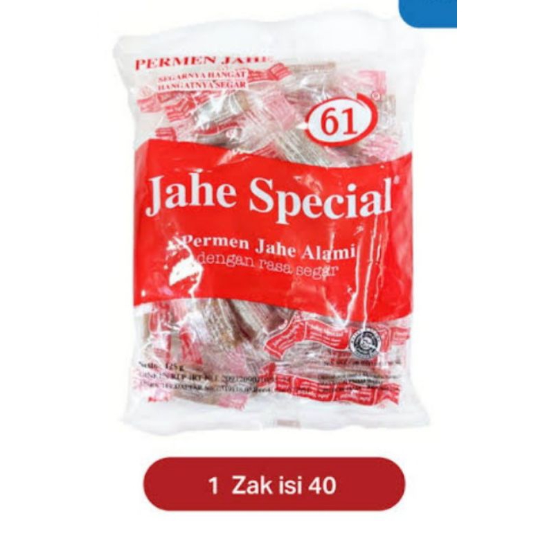 

PERMEN JAHE SPESIAL 61 PERMEN JAHE ALAMI 1 ZAK ISI 50 PCS