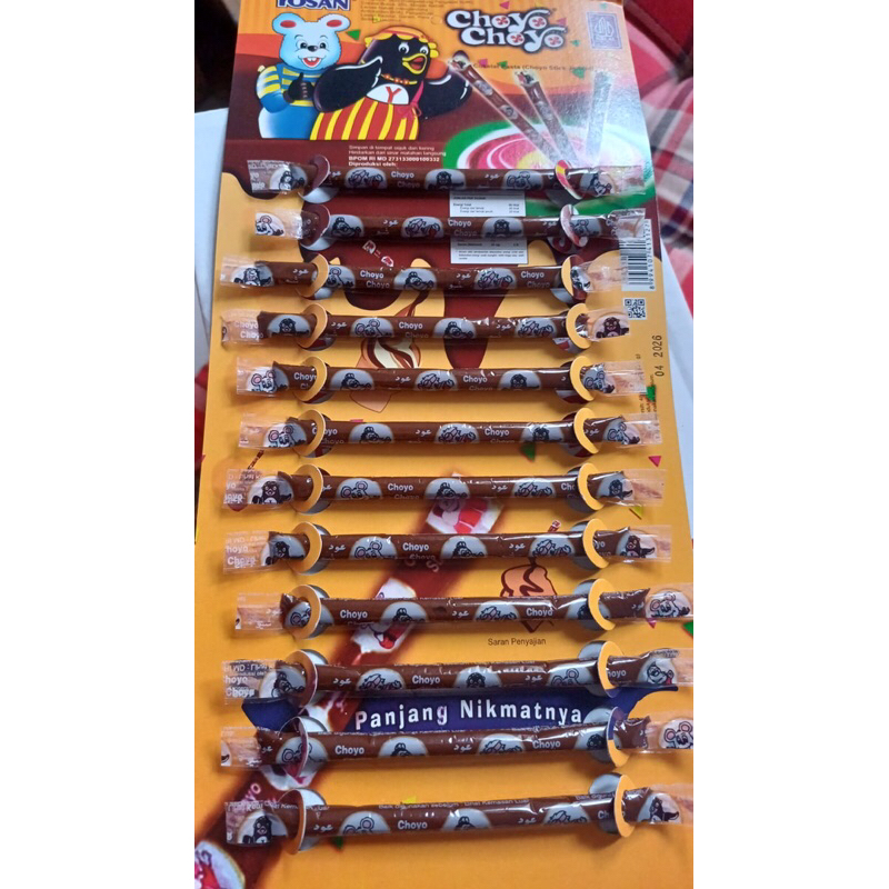 

yosan choyo choyo stick pasta coklat jumbo 1 lembar isi 12 pcs