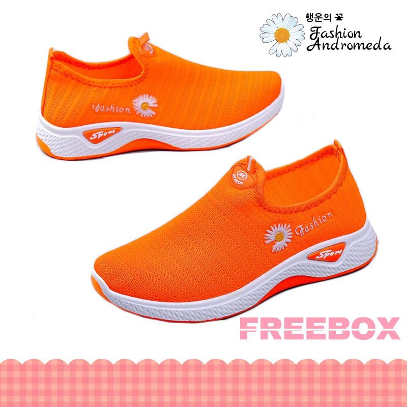 Sepatu Kets Wanita Kt04 Import Murah Warna Cewek Sneakers Tali Motif Kotak Merah Hitam Terbaru Lucu 