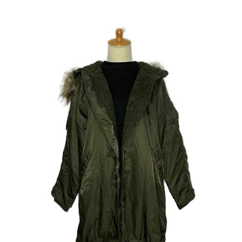 Preloved Long Parka Army