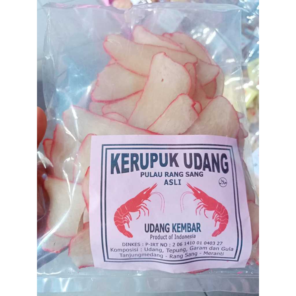 

Kerupuk udang asli Meranti cap udang kembar 200 Gr