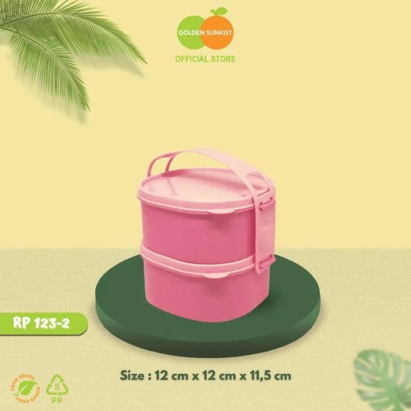 GOLDEN LEMON Rantang Anak RP0123 Susun 2 / Susun 3 Pink