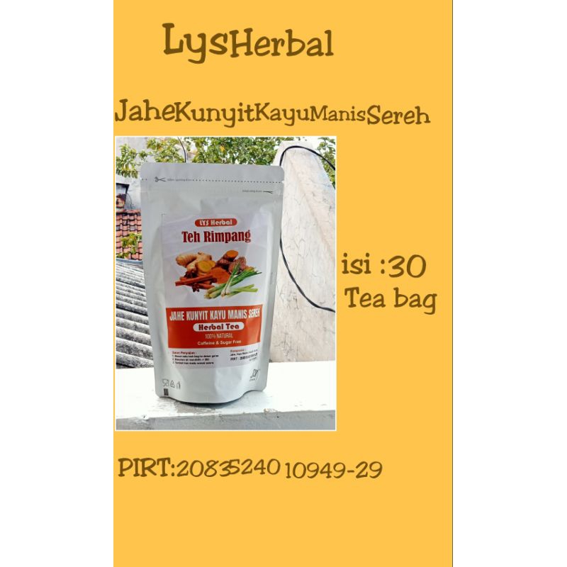 

Tea Rimpang Minuman instan - Lys tea jahe kunyit kayu manis sereh, Terbuat dari 100% Rempah- Rempah alami tanpa bahan campuran apapun