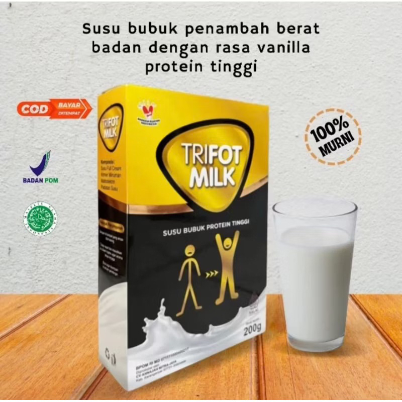 

TRIFOT MILK RASA VANILLA SUSU TINGGI PROTEIN PENAMBAH BERAT BADAN & NAFSU MAKAN