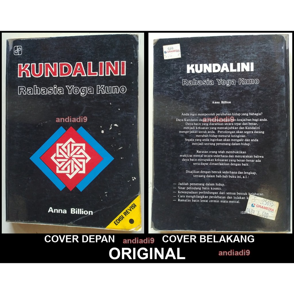 BUKU KUNDALINI RAHASIA YOGA KUNO ANNA BILLION 1993 ORIGINAL