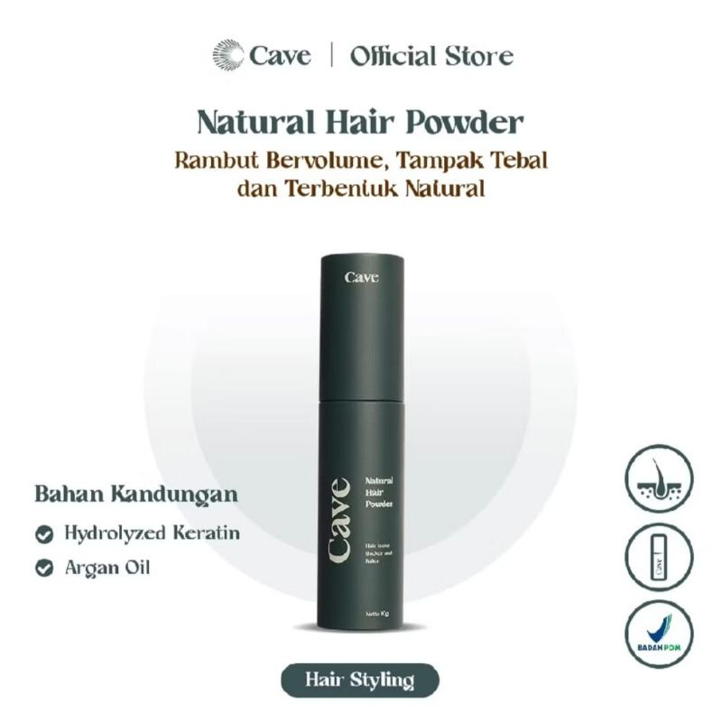Cave Natural Hair Powder 10 gram Bedak Styling Rambut Pria