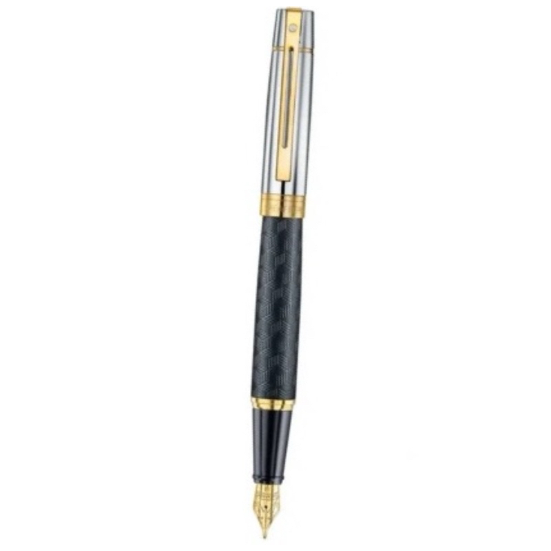 

Sheaffer 300 Engraved Black with Chrome Cap and Gold Trim Fountain Pen