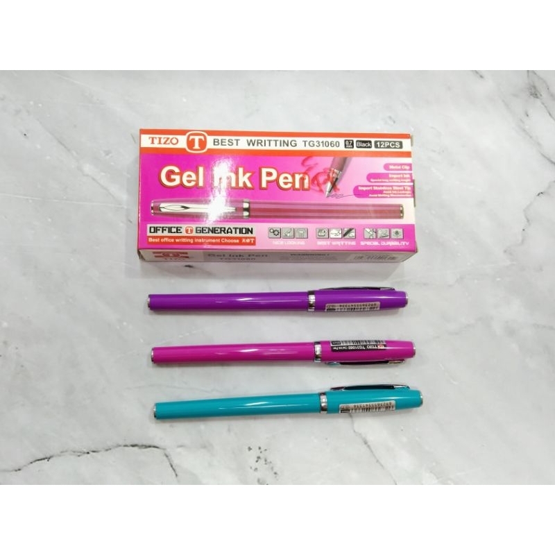 

PENA CAIR HITAM ISI 12 PCS TIZO TG31060 / GEL INK PEN TG31060 - TIZO