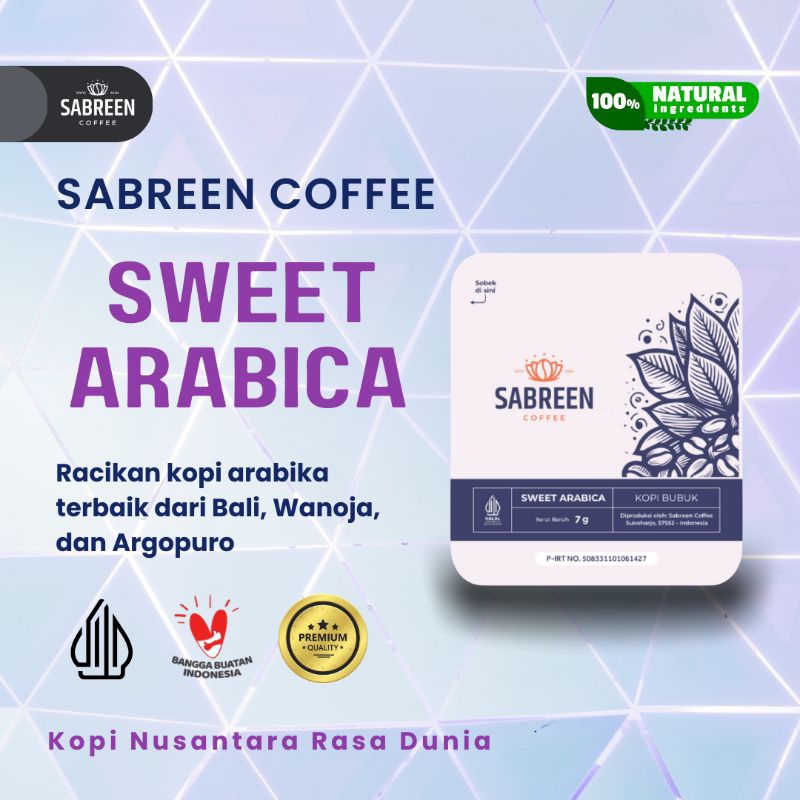 

Kopi Bubuk Premium Sabreen Coffee Sweet Arabica Sachet