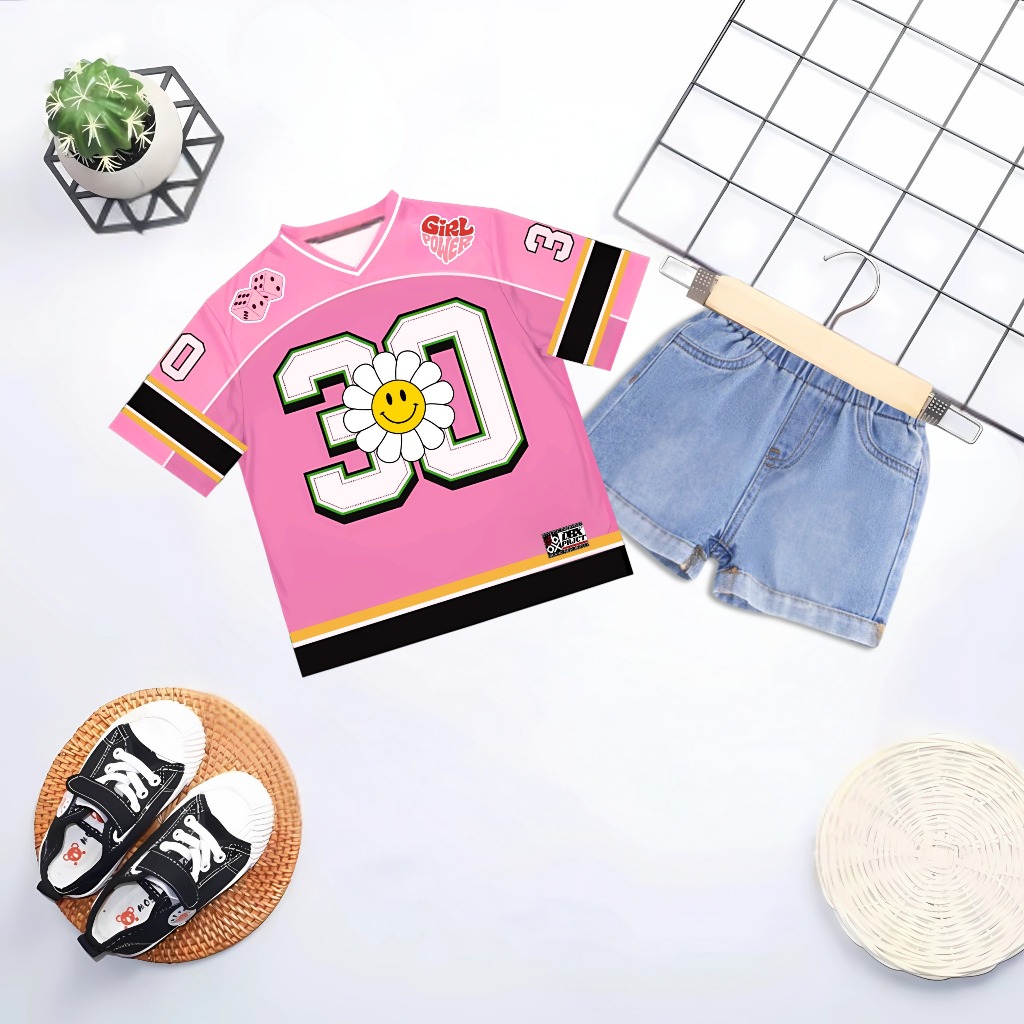 Setelan Jersey Anak Celana Denim Anak Usia 1-6 Tahun Kaos Jersey Basket Anak Laki-Laki Dan Perempuan