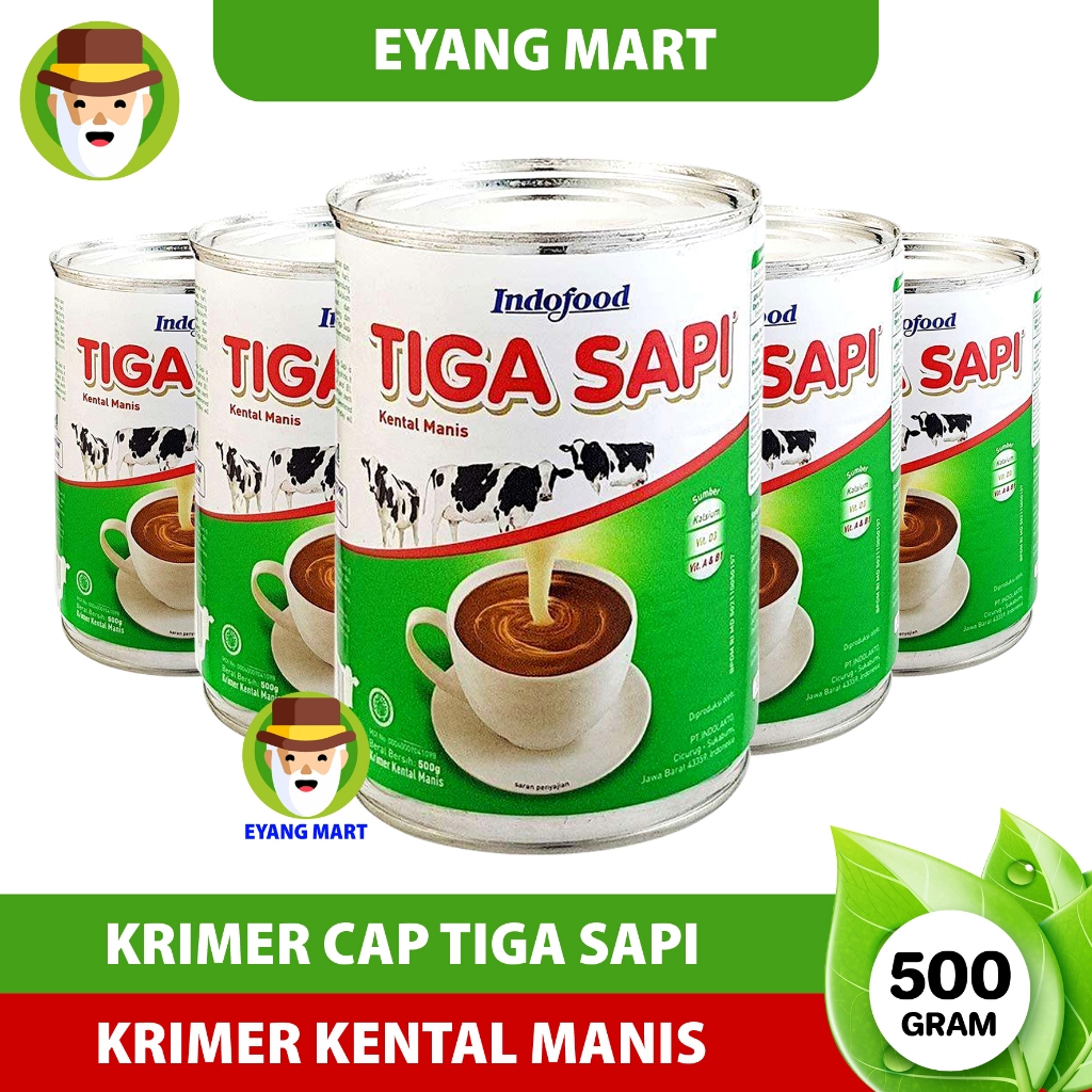

Susu Tiga Sapi 500 gr / Susu Krimer Kental Manis Tiga Sapi Indofood