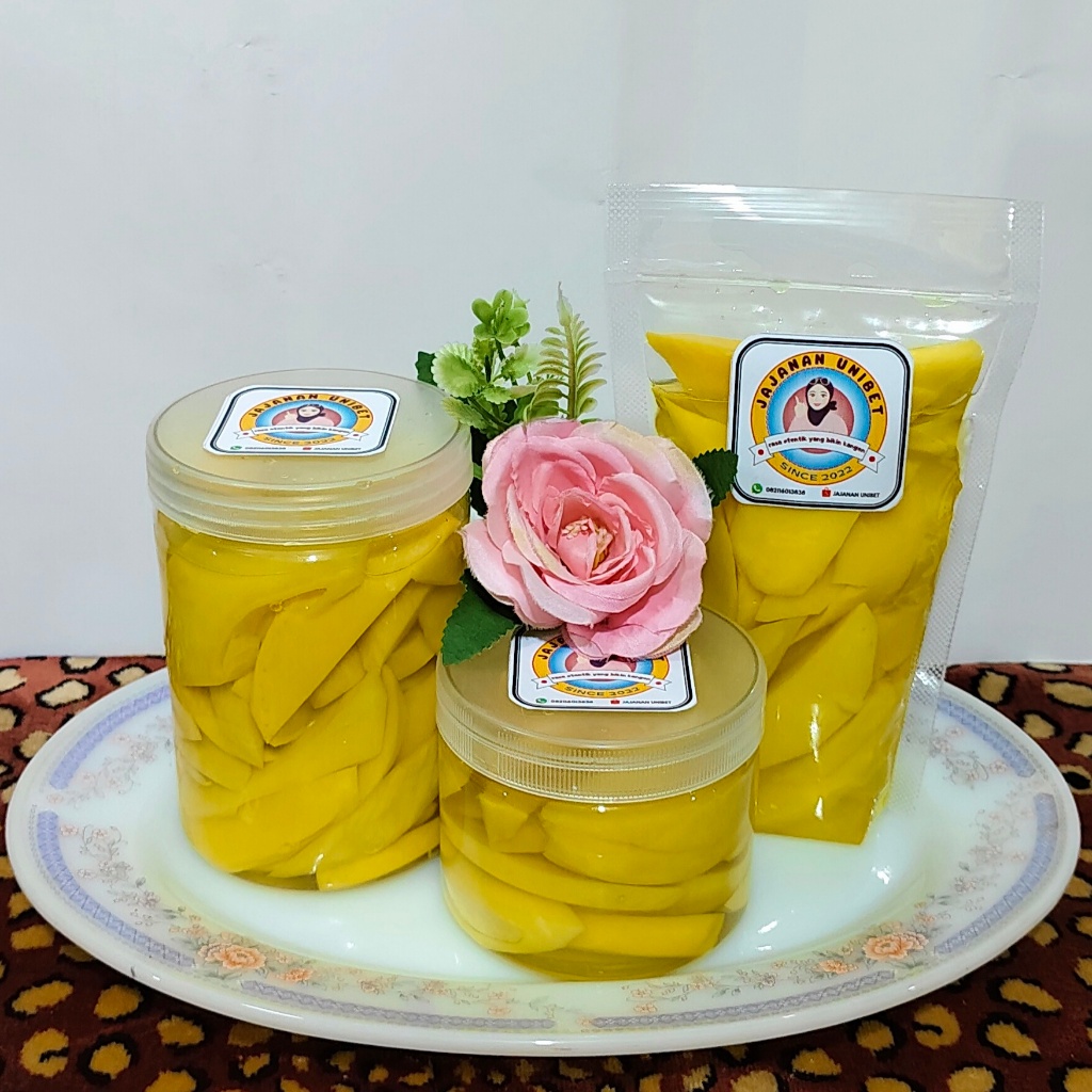 

Asinan / Manisan Buah Mangga Kemasan 500g & 250g original pedas segar UNIBET asli Cianjur