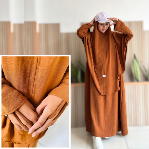 AKFAS HIJAB - Gamis Set Hijab Dewasa Bahan Crinkle Premium – Busana Muslimah Syar’i Modis dan Nyaman