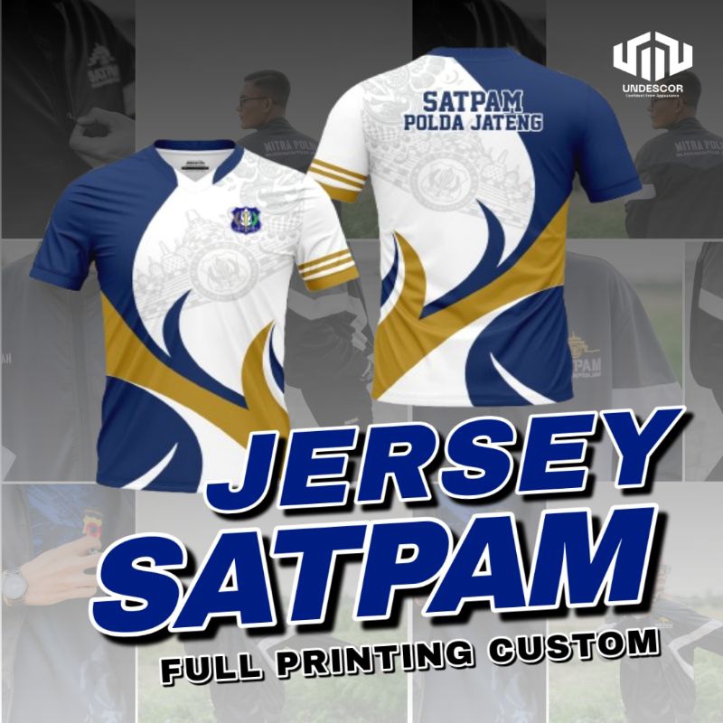 Jersey Polda Jateng Satpam Mitra Polri Pria Wanita Kaos Olahraga Security Guard Full Printing Sport