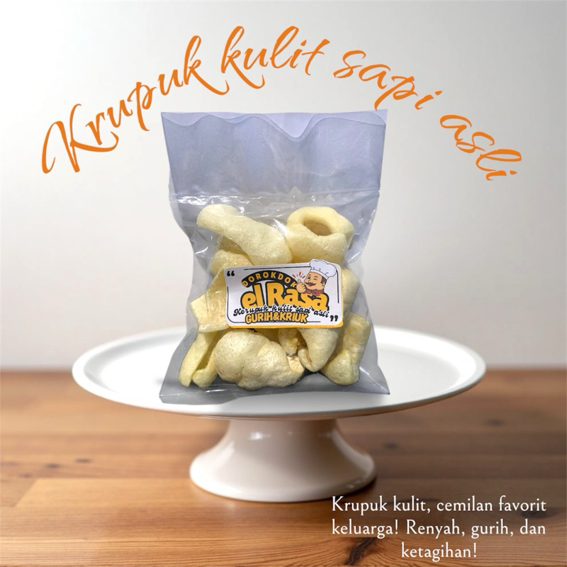 

Krupuk Kulit Sapi Original / Rambak / Dorokdok Asli Premium Renyah dan Gurih 20-25gram