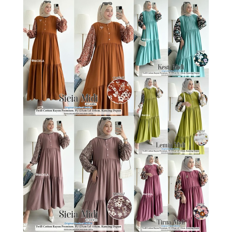 MIDI DRESS KOMBINASI ORI MOELA