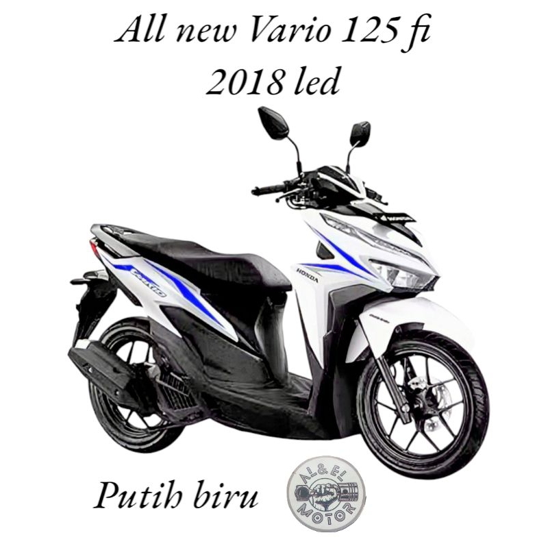 STIKER STRIPING LIS LES POLET BODY MOTOR HONDA ALL NEW VARIO 125 FI 2018 LED PUTIH BIRU