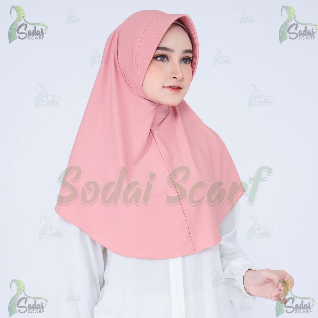 Hijab Bergo Hamidah Sport Jersey Ukuran M/ Jilbab Instan Hamidah Sport Jersey M/Hijab Sekolah