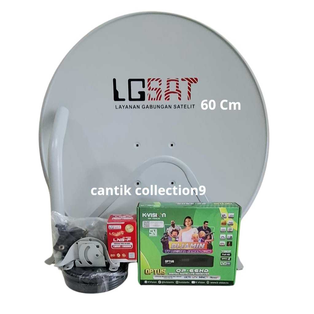 Parabola Mini Lgsat 60 Cm Full Set Lengkap Receiver Optus 66 Hd Gol