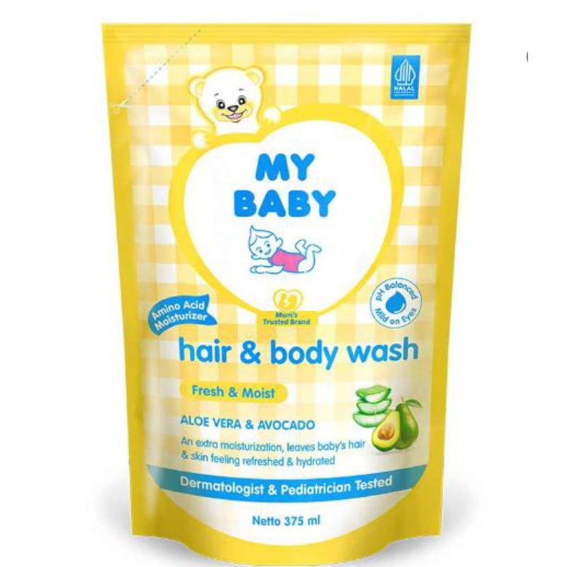 MY BABY sabun mandi cair bayi 375 ML my baby hair and body wash 375 ML