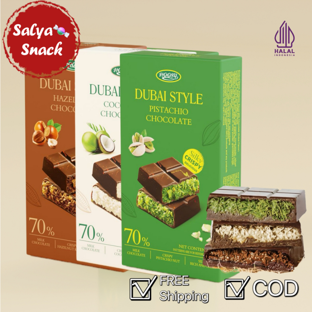 

【Halal】Dubai Netflix Chocolate 3 rasa, 1 kotak isi 60 gram, halal dan mudah dibawa