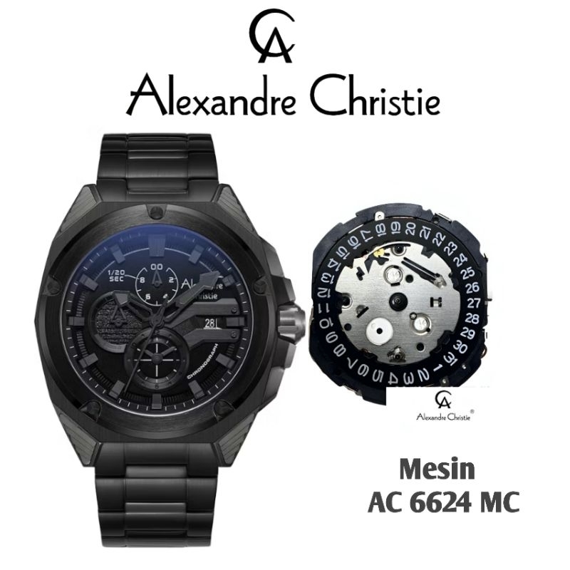 Mesin Jam Tangan Alexandre Christie Type AC 6624 MC Original