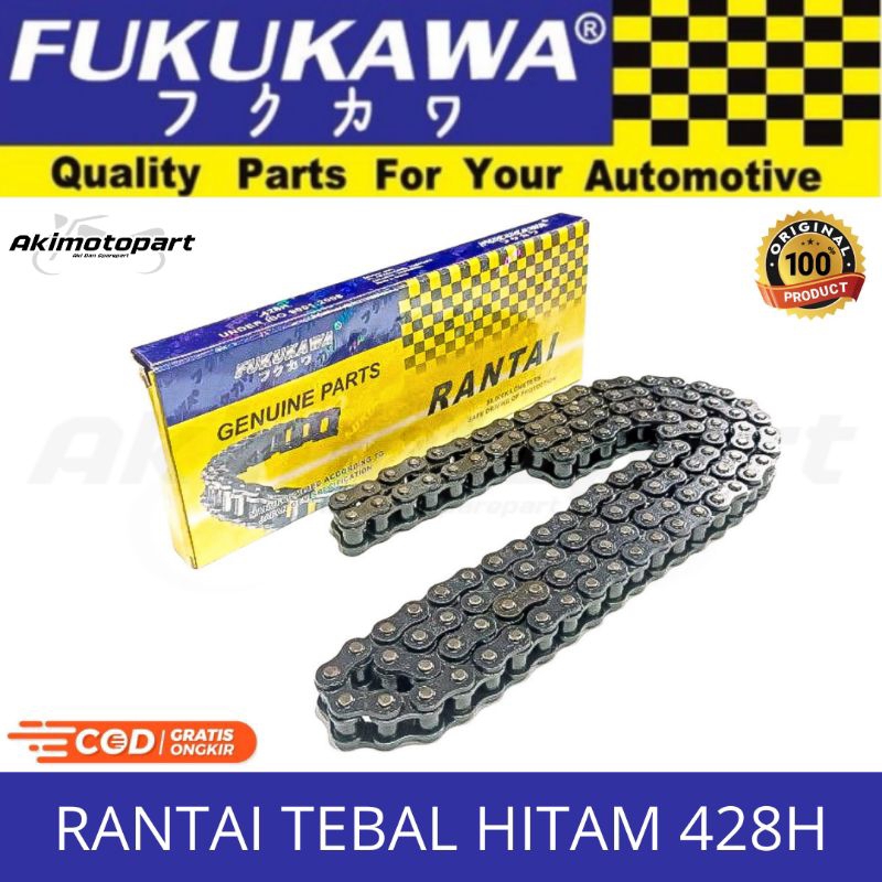 Rantai Motor Hitam Tebal 428H Grand Supra Supra X 125 CB 150R CBR 150R Universal Original Fukukawa
