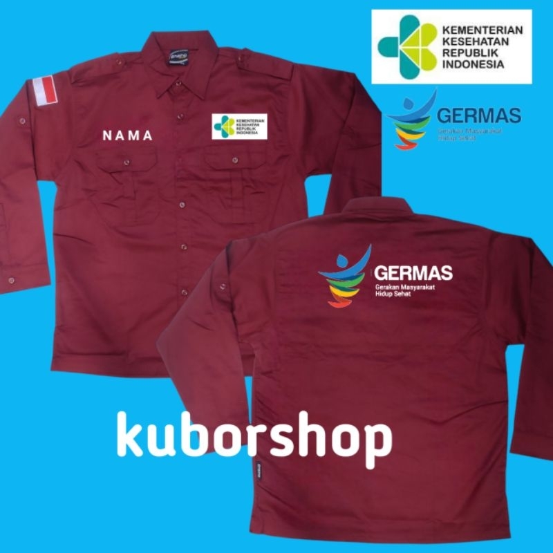 kemeja kemenkes germas baju germas seragam ketja germas full bordir