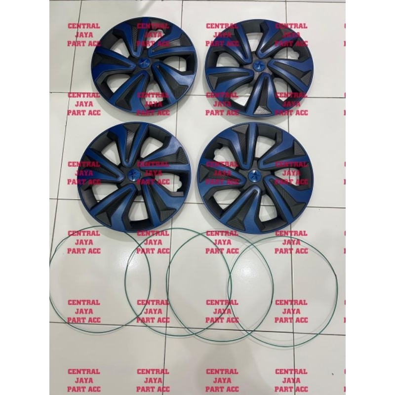 DOP VELG UT HITAM LIST BIRU RING 13&14MOBIL UNIVERSAL AVANZA XENIA CALYA SIGRA LIVINA MARCH DATSUN G