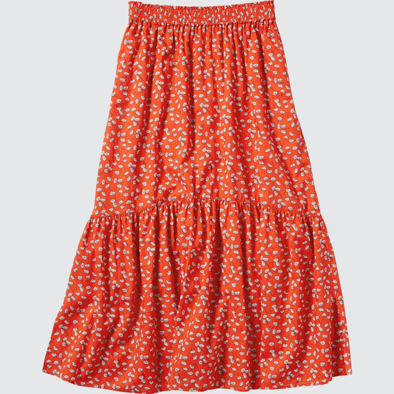 Preloved Uniqlo Paul & Joe Tiered Floral Skirt Red